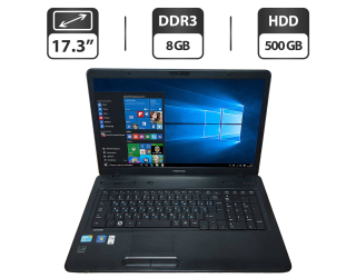 БУ Ноутбук Б-класс Toshiba Satellite C670-1DW / 17.3&quot; (1600x900) TN / Intel Core i3-370M (2 (4) ядра по 2.4 GHz) / 8 GB DDR3 / 500 GB HDD / Intel HD Graphics / WebCam / VGA из Европы