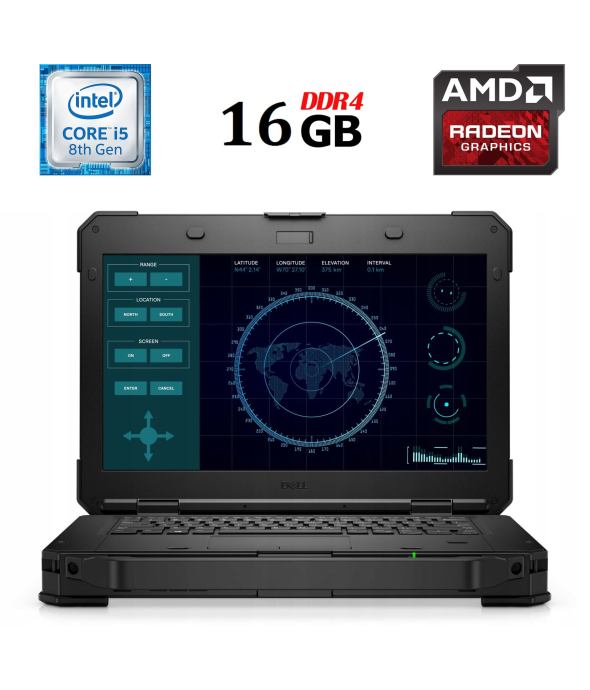 Защищенный ноутбук Б-класс Dell Latitude 5424 Rugged / 14&quot; (1920x1080) IPS / Intel Core i5-8350U (4 (8) ядра по 1.7 - 3.6 GHz) / 16 GB DDR4 / 512 GB SSD M.2 / AMD Radeon RX 540, 2 GB GDDR5, 128-bit / WebCam / USB 3.1 / HDMI / Два АКБ - 1