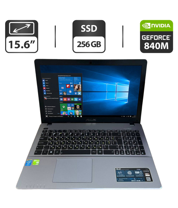 Ноутбук Asus X550LN / 15.6&quot; (1366x768) TN / Intel Core i7-4510U (2 (4) ядра по 2.0 - 3.1 GHz) / 12 GB DDR3 / 256 GB SSD / nVidia GeForce 840M, 2 GB GDDR3, 64-bit / WebCam / VGA - 1