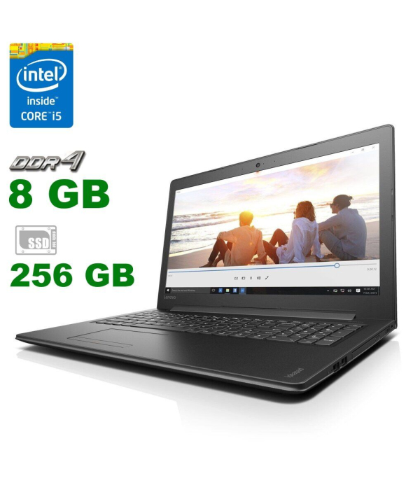 Ноутбук Lenovo Ideapad 310-15IKB / 15.6&quot; (1366x768) TN / Intel Core i5-7200U (2 (4) ядра по 2.5 - 3.1 GHz) / 8 GB DDR4 / 256 GB SSD / Intel HD Graphics 620 / WebCam / DVD-RW - 1