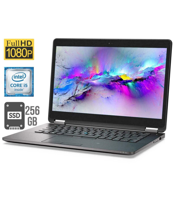 Ультрабук Б-класс Dell Latitude E7470 / 14&quot; (1920x1080) IPS / Intel Core i5-6300U (2 (4) ядра по 2.4 - 3.0 GHz) / 8 GB DDR4 / 256 GB SSD / Intel HD Graphics 520 / WebCam / HDMI / miniDP / Windows 11 лицензия - 1