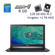 Игровой ноутбук Acer Aspire A515-51G / 15.6" (1920x1080) IPS / Intel Core i5-7200U (2 (4) ядра по 2.5 - 3.1 GHz) / 8 GB DDR4 / 128 GB SSD M.2 Kingston+1 TB HDD / nVidia GeForce 940MX, 2 GB GDDR5, 64-bit / WebCam / Windows 10 PRO Lic - 1