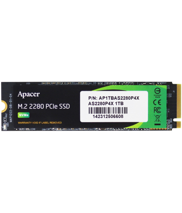 Накопичувач SSD Apacer AS2280P4X 1TB NVME 2280 M.2 PCIe Gen3 x4 SSD (AP1TBAS2280P4X-1) NEW - 1