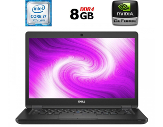 БУ Ноутбук Dell Latitude 5480 / 14&quot; (1920x1080) TN / Intel Core i7-7820HQ (4 (8) ядра по 2.9 - 3.9 GHz) / 8 GB DDR4 / 256 GB SSD M.2 / nVidia GeForce 930MX, 2 GB DDR3, 64-bit / WebCam / USB 3.1 / HDMI  из Европы