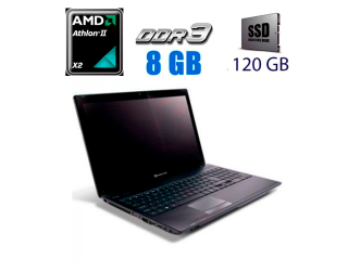БУ Ноутбук Acer Packard Bell MS2291 / 17.3&quot; (1600x900) TN / AMD Athlon II X2 P320 (2 ядра по 2.1 GHz) / 8 GB DDR3 / 120 GB SSD / ATI Radeon HD 4250 / WebCam / DVD-ROM из Европы