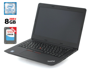 БУ Ноутбук Lenovo ThinkPad E470 / 14&quot; (1920x1080) IPS / Intel Core i5-7200U (2 (4) ядра по 2.5 - 3.1 GHz) / 8 GB DDR4 / 256 GB SSD NEW / Intel HD Graphics 620 / WebCam / HDMI из Европы