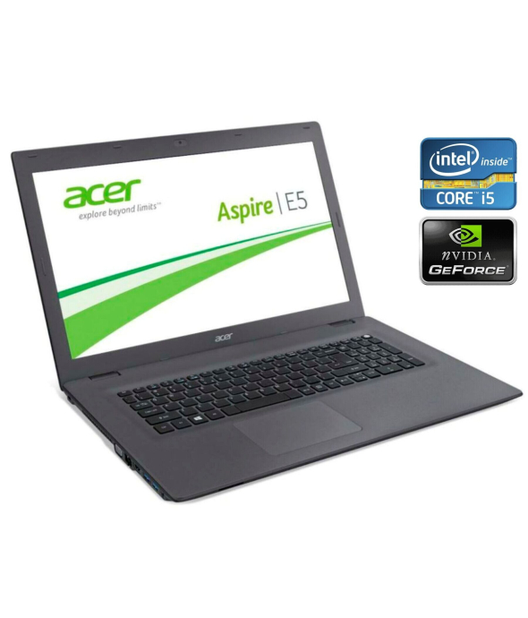 Игровой ноутбук Acer Aspire E5-574G-54Y2 / 15.6&quot; (1920x1080) TN / Intel Core i5-6200U (2 (4) ядра по 2.3 - 2.8 GHz) / 8 GB DDR3 / 240 GB SSD / nVidia GeForce 940M, 2 GB DDR3, 64-bit / WebCam / DVD-ROM / Win 10 Home - 1