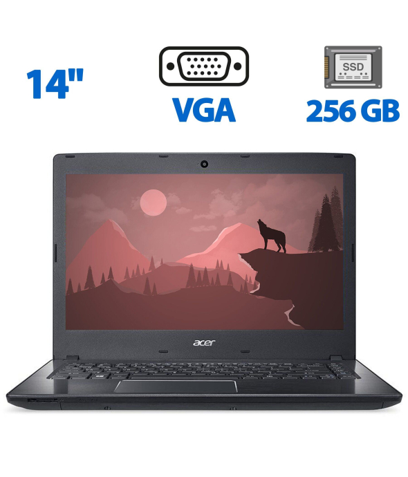 Ноутбук Acer TravelMate P249-M / 14&quot; (1366x768) TN / Intel Core i3-6100U (2 (4) ядра по 2.3 GHz) / 4 GB DDR4 / 256 GB SSD M.2 / Intel HD Graphics 520 / WebCam / VGA - 1